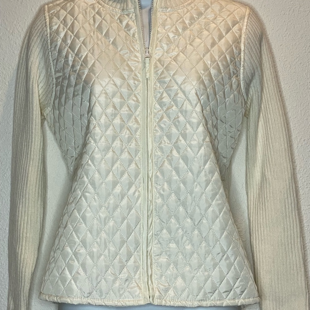 NWT Women’s Petite Ivory Zipper Sweater Size Petite Medium